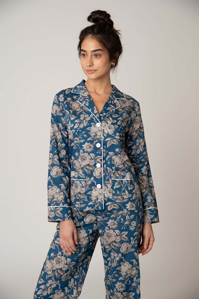 Colony Cotton Pajama Set - Blue Graceful