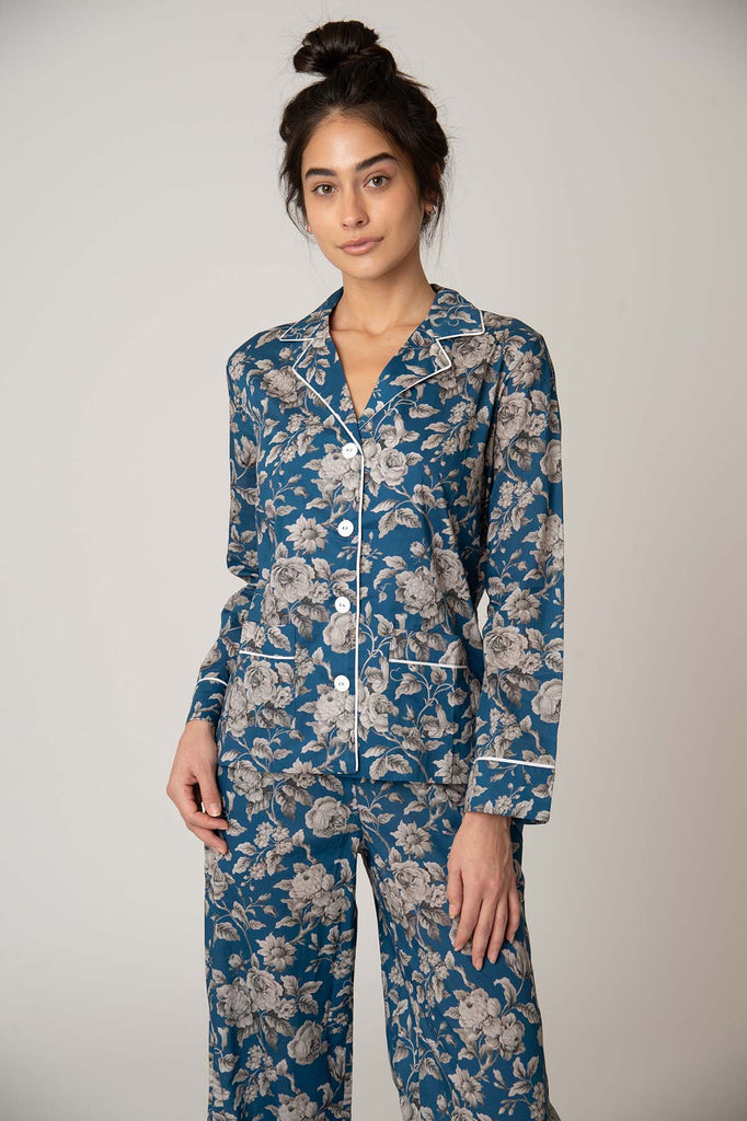 Colony Cotton Pajama Set - Blue Graceful