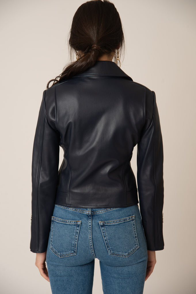 Katro Laurel Canyon Leather Jacket Navy