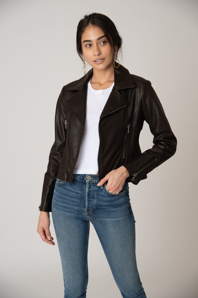 Laurel Canyon Leather Jacket - Brown